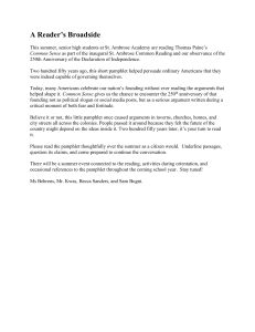 St. Ambrose Academy Summer Reading: Thomas Paine's Common Sense