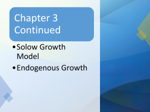 Chapter 3: Solow & Endogenous Growth Models