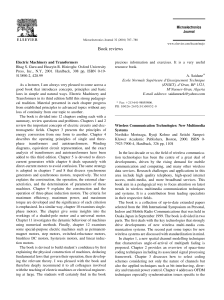 Microelectronics Journal Book Reviews: Electric Machines & Wireless