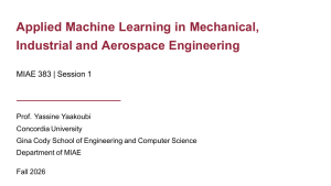 Applied Machine Learning in MIAE Engineering
