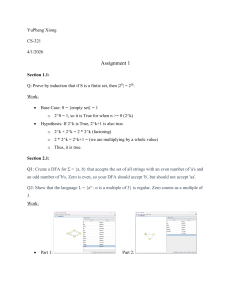 CS-321 Assignment 1: Induction Proof and DFA Construction