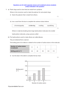 GCSE Chemistry Exam Questions on Polymers and Hydrocarbons