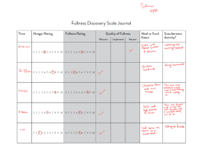 Fullness Discovery Scale Journal - Meal & Hunger Tracking
