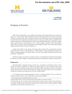 Hedging at Porsche: Derivatives & Risk Management Case Study