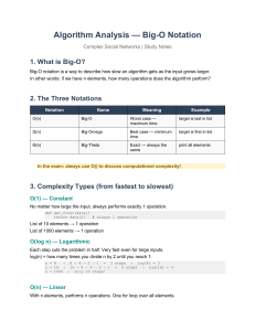 Algorithm Analysis: Big-O Notation Study Notes