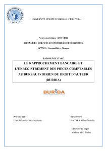 Rapport de stage : rapprochement bancaire et pi&egrave;ces comptables BURIDA