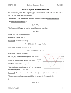 Periodic Signals and Fourier Series - ENGR E-250