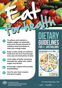 Australian Dietary Guidelines for Healthy Eating