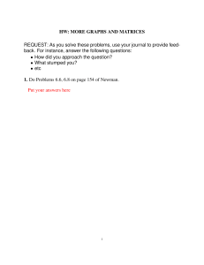 Homework: More Graphs and Matrices &mdash; Linear Algebra Problem Set