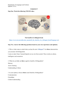 Spanish 2121A Assignment 1: Bilingual Brain Benefits