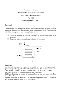 MECE 4343 Thermal Design Practice Exam I