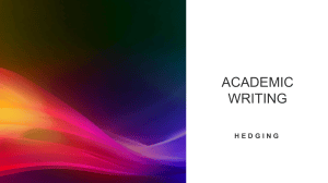 Academic Writing: Hedging Language Guide with Examples and Exercises