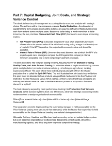 Capital Budgeting & Joint Costs in Management Accounting