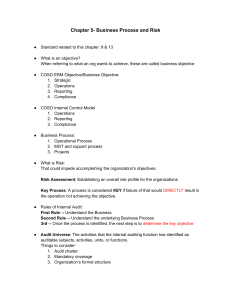 Chapter 5: Business Process and Risk &ndash; Internal Audit Notes