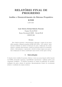 Relat&oacute;rio Final de Progresso: Sistema Propulsivo KNSB &ndash; LASC 2025