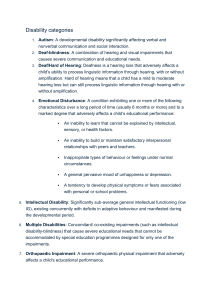 Disability Categories: Definitions & Types of Disabilities