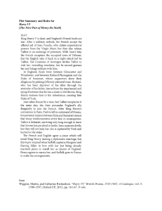 Plot Summary & Roles for Harry VI (Henry VI Part 1)