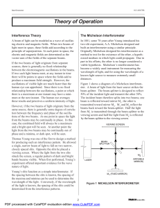 Interferometer Manual: Michelson Interferometer Theory of Operation