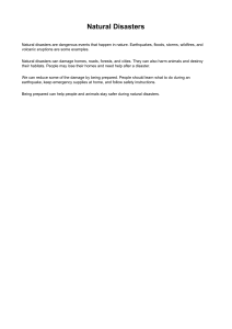 Natural Disasters: Educational Reading Passage for Kids