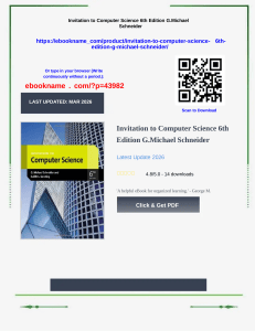 Invitation to Computer Science 6th Edition Textbook