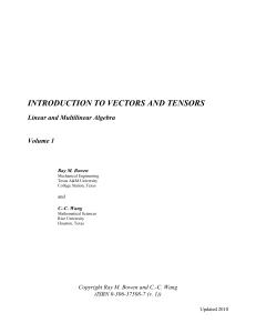 IntroductionToVectorsAndTensorsVol1