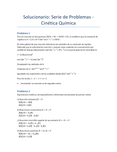Solucionario de Cin&eacute;tica Qu&iacute;mica: Serie de Problemas Resueltos