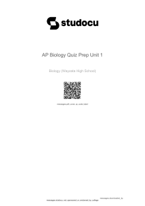 AP Biology Quiz Prep Unit 1: Water & Chemical Bonds Practice Test