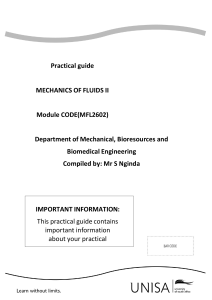 Practical Guide: Mechanics of Fluids II Lab Experiments
