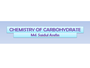 Chemistry of Carbohydrate: Sugars, Polysaccharides & GAGs Lecture