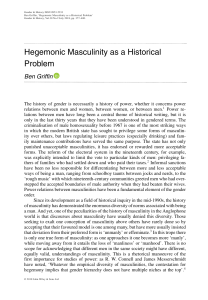 Hegemonic Masculinity as a Historical Problem | Gender & History 2018