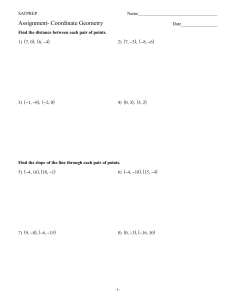 SAT Prep Coordinate Geometry Worksheet with Answer Key