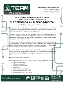 Indicaciones Evaluaci&oacute;n TEAM 2026: Electr&oacute;nica Anal&oacute;gica-Digital UMES