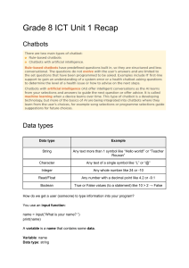 Grade 8 ICT Unit 1 Recap: Python Programming Study Notes