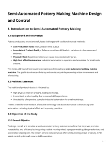 Semi-Automated Pottery Making Machine Design and Control