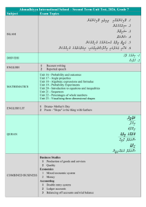 Ahmadhiyya International School Grade 7 Second Term Test Topics 2026