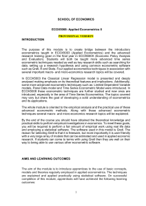 ECOX5008: Applied Econometrics II Module Outline