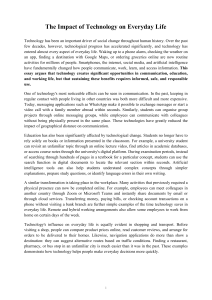 Impact of Technology on Everyday Life Essay: Benefits and Risks