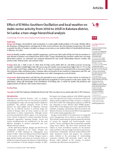 El Ni&ntilde;o and Weather Effects on Aedes Vectors in Sri Lanka
