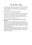 The Periodic Table: History and Development