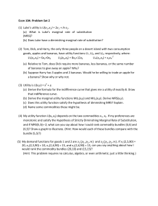 Econ 10A Problem Set 2: Microeconomics