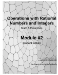 Operations with Rational Numbers and Integers - Math A Essentials Module 2