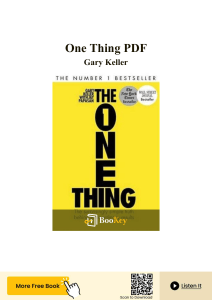 The One Thing Summary by Gary Keller