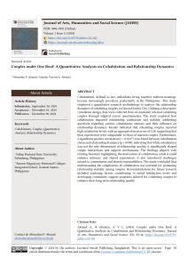 Cohabitation and Relationship Dynamics: Quantitative Analysis