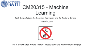 CM20315 Machine Learning Course Introduction