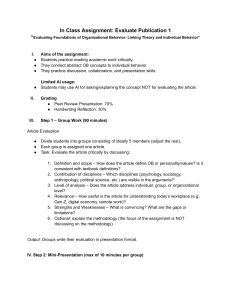 In-Class Assignment: Evaluating Organizational Behavior Articles