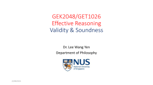 Effective Reasoning: Validity & Soundness Lecture Notes