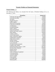Practice Problems on Financial Statements: Trial Balance Preparation
