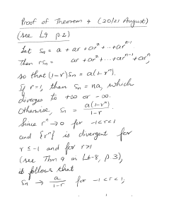 Proof of Geometric Series Theorem &ndash; Handwritten Lecture Notes