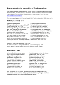 Poems on English Spelling Absurdities