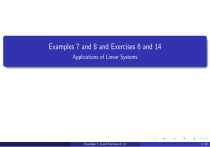 Examples & Exercises on Linear Systems Applications
